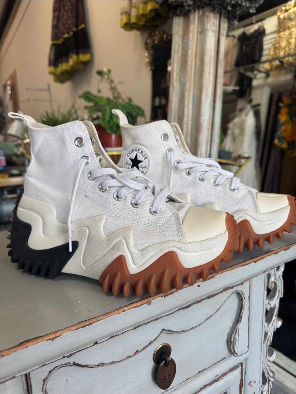 Converse run star motion, white sneaker platform